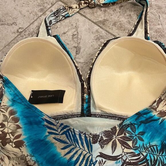 Lane Bryant Venezia Sport One Piece Tropical Swim One Piece Halter NWT - Picture 11 of 12